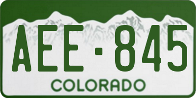 CO license plate AEE845
