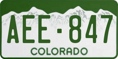 CO license plate AEE847