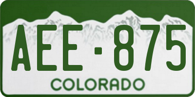 CO license plate AEE875