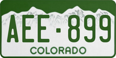 CO license plate AEE899