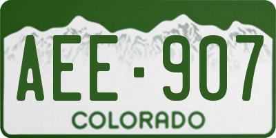 CO license plate AEE907