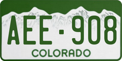 CO license plate AEE908