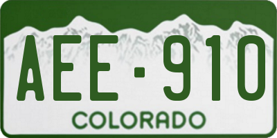 CO license plate AEE910