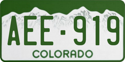 CO license plate AEE919
