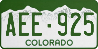 CO license plate AEE925