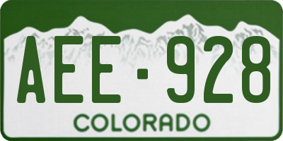 CO license plate AEE928