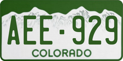 CO license plate AEE929