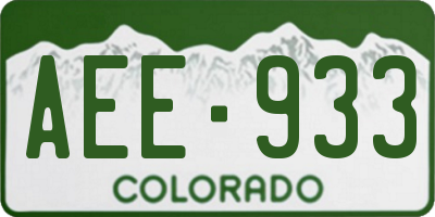 CO license plate AEE933