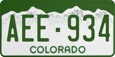 CO license plate AEE934