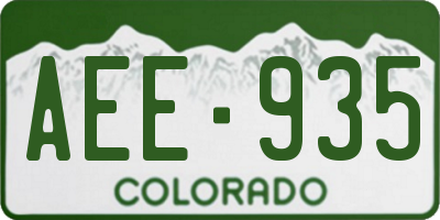 CO license plate AEE935