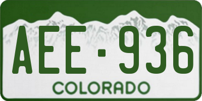 CO license plate AEE936