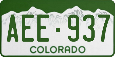 CO license plate AEE937