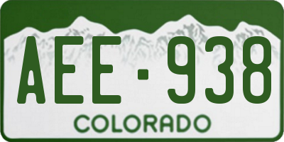 CO license plate AEE938