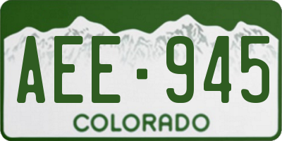 CO license plate AEE945
