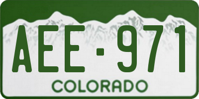 CO license plate AEE971
