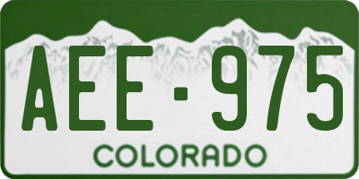 CO license plate AEE975