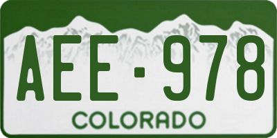 CO license plate AEE978