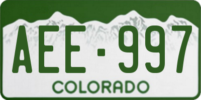 CO license plate AEE997