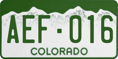 CO license plate AEF016