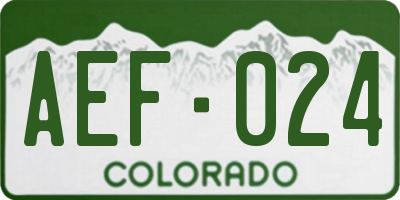 CO license plate AEF024