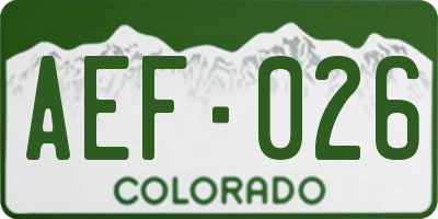 CO license plate AEF026