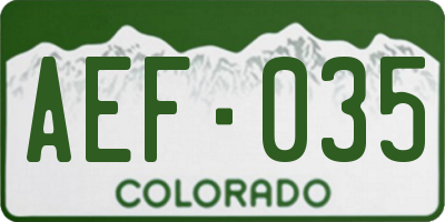 CO license plate AEF035