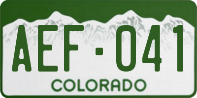 CO license plate AEF041