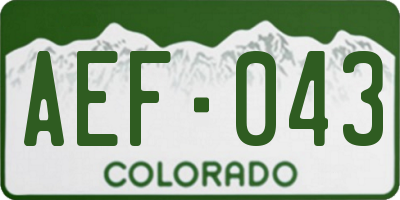 CO license plate AEF043