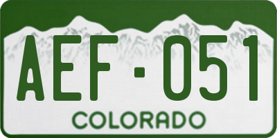 CO license plate AEF051