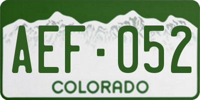 CO license plate AEF052