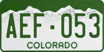 CO license plate AEF053