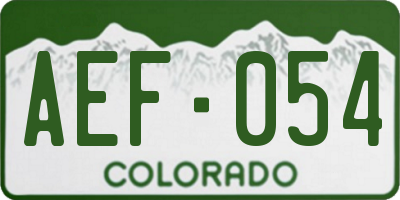 CO license plate AEF054