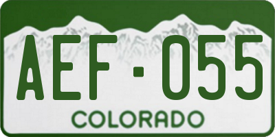 CO license plate AEF055