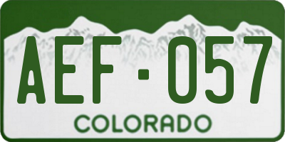 CO license plate AEF057