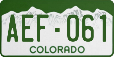 CO license plate AEF061