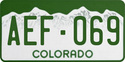 CO license plate AEF069