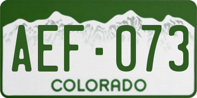 CO license plate AEF073