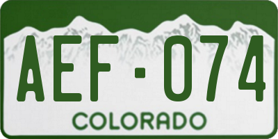 CO license plate AEF074