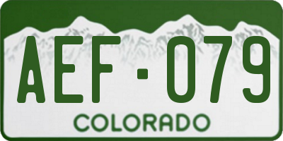 CO license plate AEF079