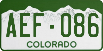 CO license plate AEF086