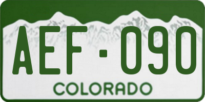 CO license plate AEF090
