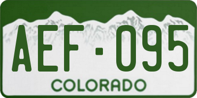 CO license plate AEF095