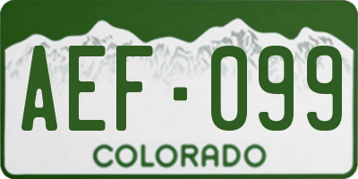 CO license plate AEF099