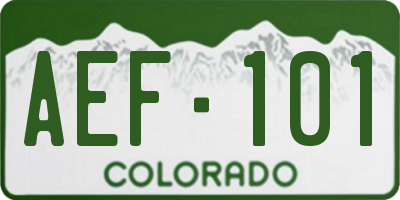 CO license plate AEF101