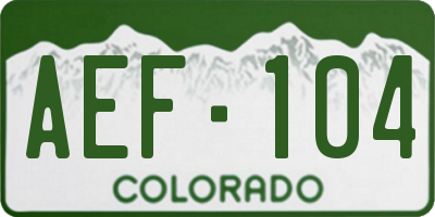 CO license plate AEF104