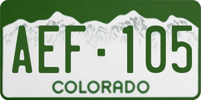 CO license plate AEF105