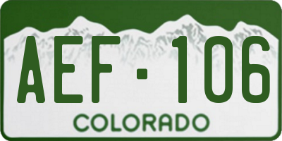 CO license plate AEF106
