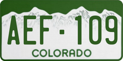 CO license plate AEF109