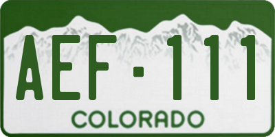CO license plate AEF111