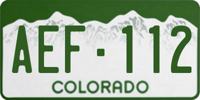 CO license plate AEF112